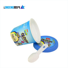 150 ml de copa de contenedor IML de 150 ml Copa de contenedores de bañera Alimento PP Ice Cream Recipiente de plástico con cuchara de tapa